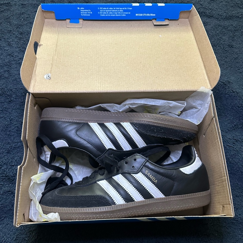 Adidas Black and White Samba Sneakers